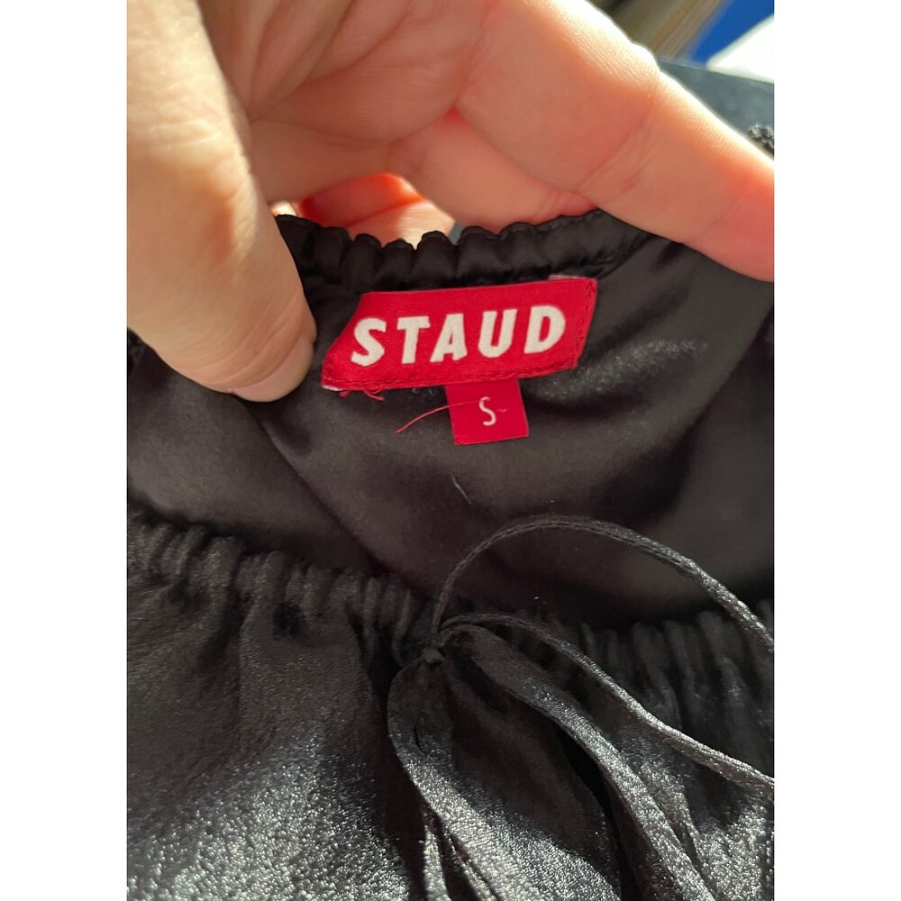 STAUD BLACK CROPPED BLOUSE S - Picture 5 of 6